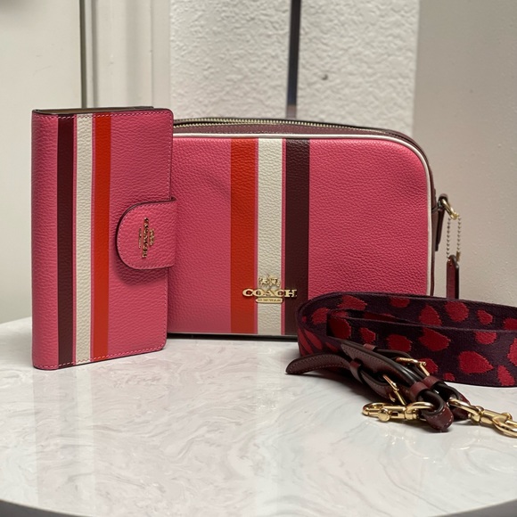 Coach Handbags - Coach Jes Crossbody in Pink Color block with Matching Wallet